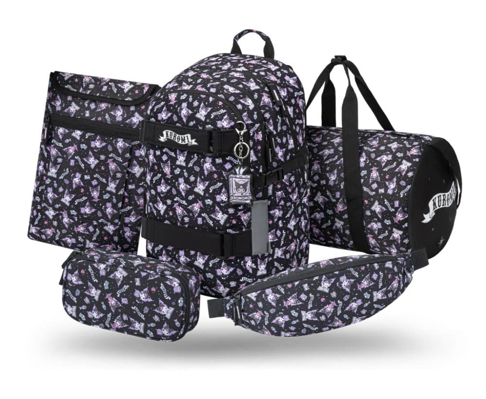BAAGL SET 5 Skate Kuromi Black: batoh, penál, sportovní taška, ledvinka, obal na notebook GRS