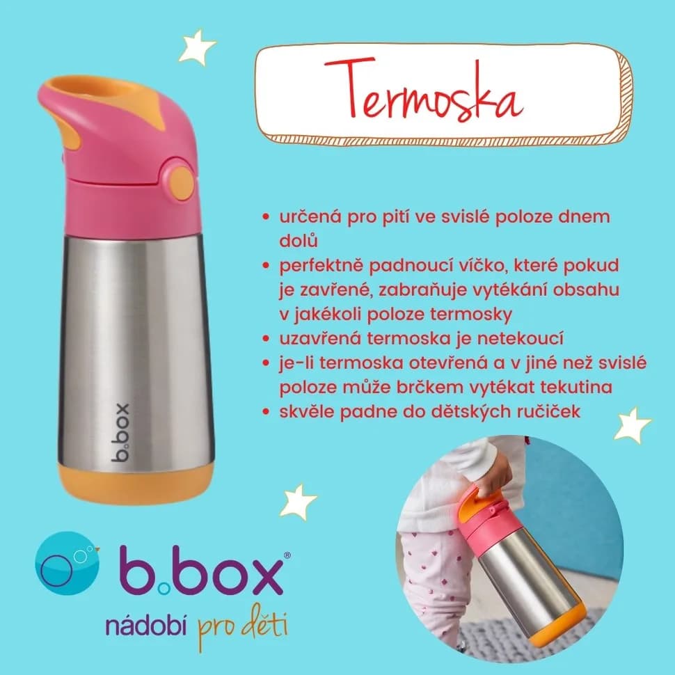 B.Box termoska na pití s brčkem 500 ml - náhled 3