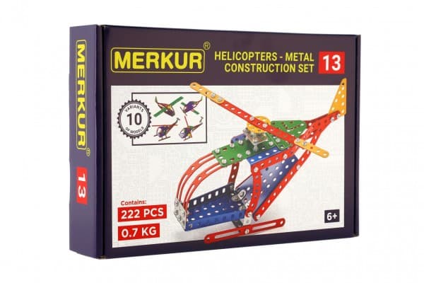 Stavebnice Merkur 013 Vrtulník 10 modelů 222 ks