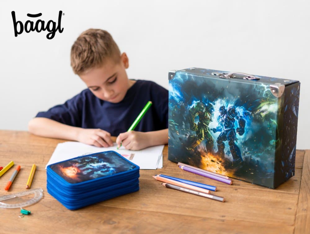 BAAGL Skládací školní kufřík Roboti s kováním - náhled 5