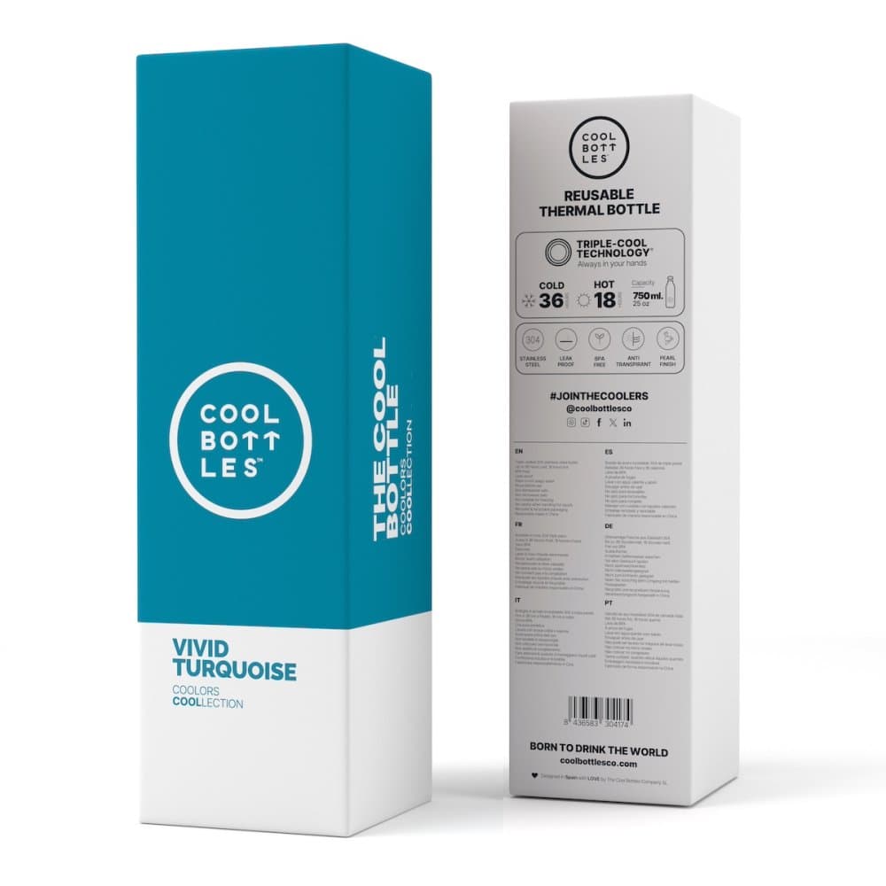 Nerezová termolahev COOL BOTTLES Vivid Turquoise třívrstvá 750 ml - náhled 4