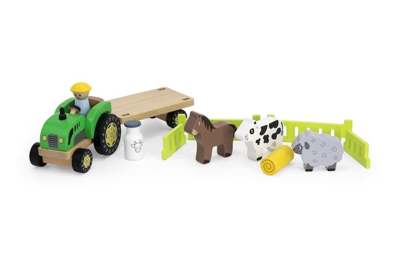 Dřevěný traktor se zvířátky Viga - náhled 4