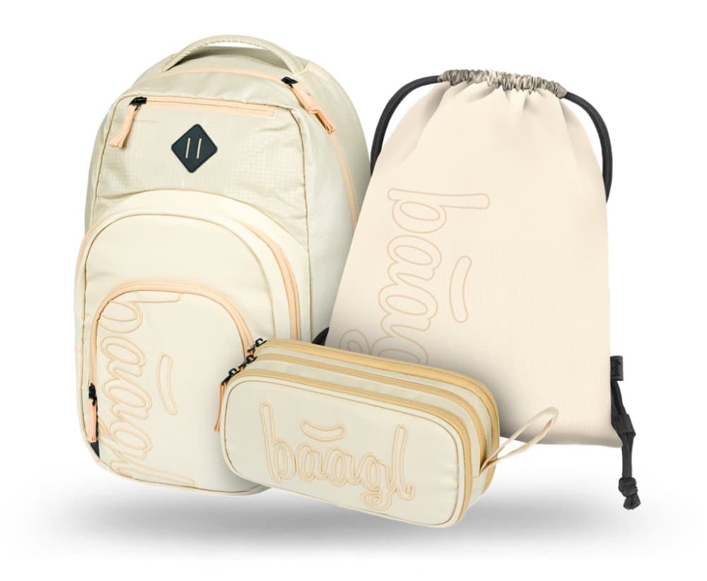 BAAGL 3 SET Coolmate Beige: batoh, penál, sáček - náhled 1