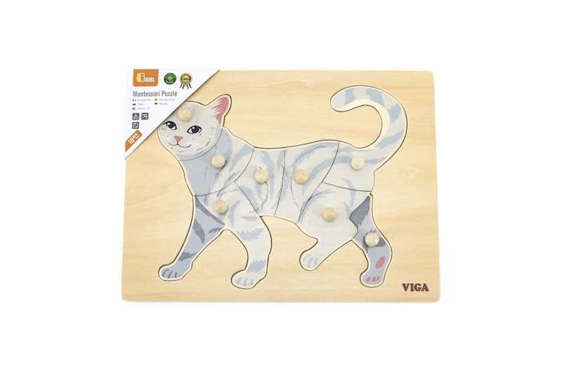 Dřevěná montessori vkládačka -kočka Viga - náhled 3