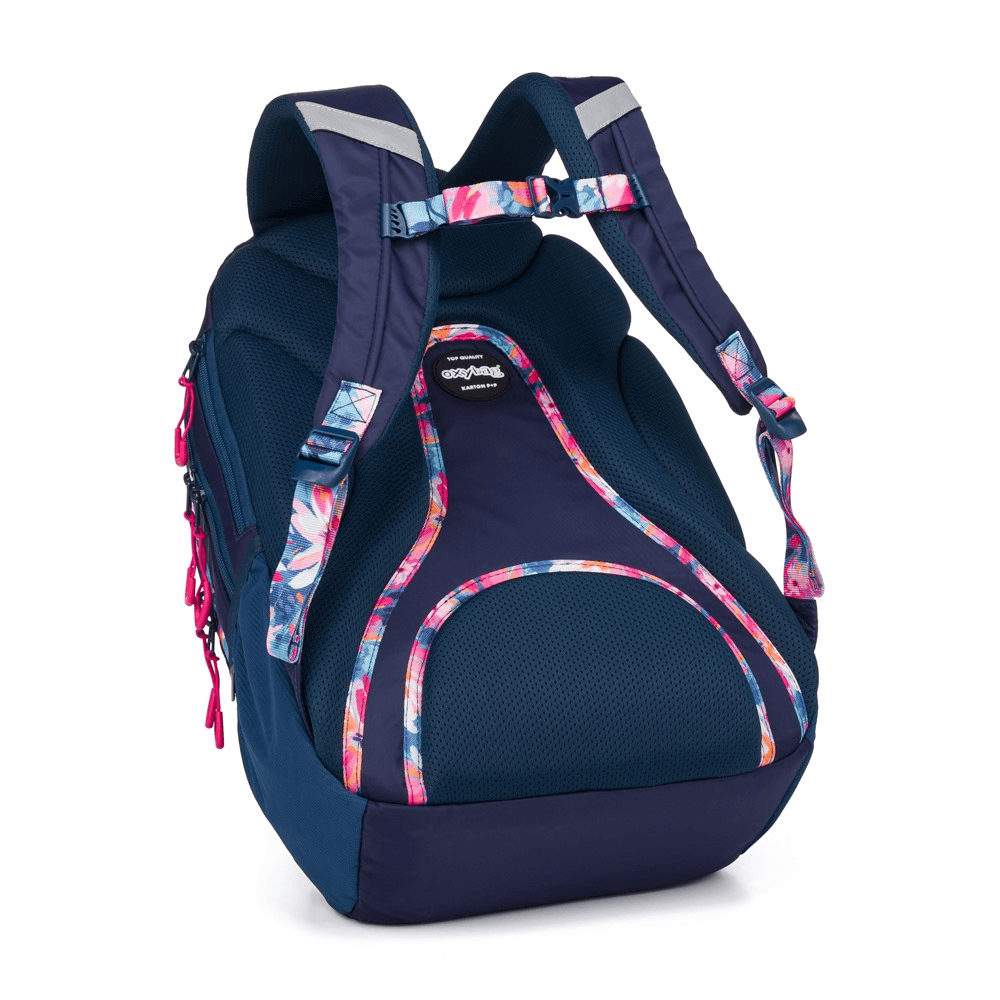 Studentský batoh + etue OXY Sport Flowers Blue - náhled 5