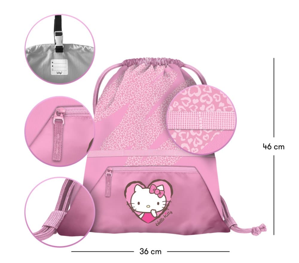BAAGL Sáček s kapsou Hello Kitty Sweet Leopard GRS - náhled 3