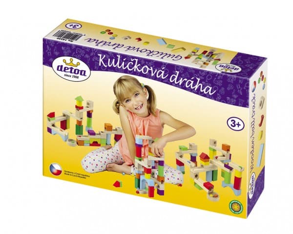 Kuličková dráha dřevěná 58 ks - náhled 2