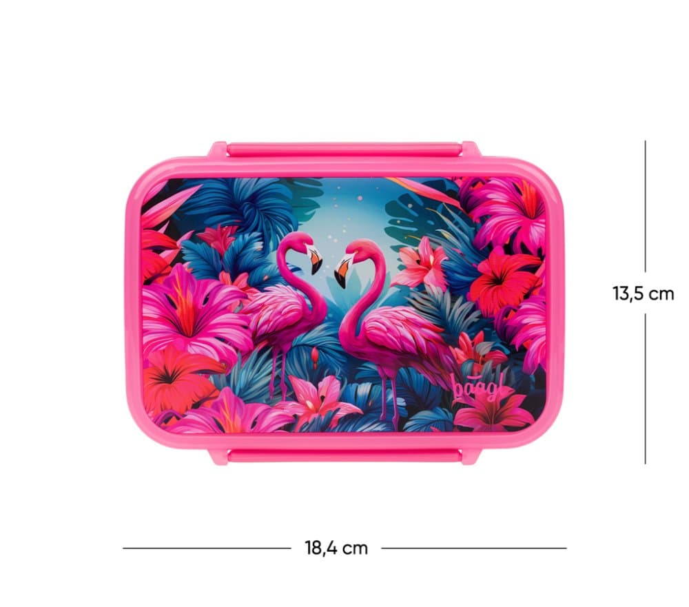 BAAGL Box na svačinu s přihrádkami Flamingo - náhled 4