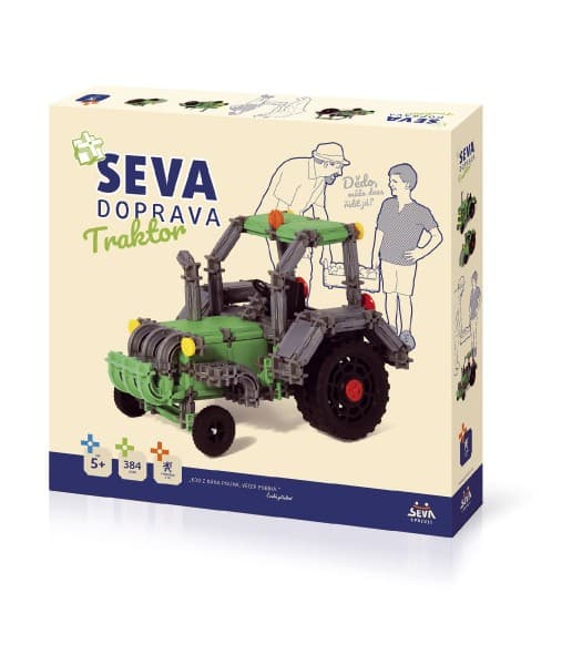 Stavebnice SEVA DOPRAVA Trakor plast 384 dílků - náhled 2