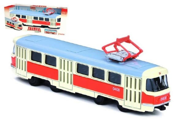 Tramvaj Tatra T3 kovová 16 cm na zpětný chod