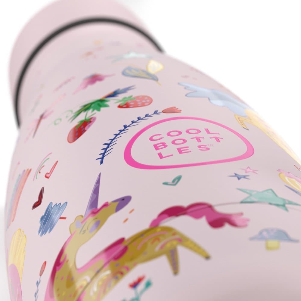 Dětská nerezová termolahev COOL BOTTLES Funny Unicorns třívrstvá 350ml 3D - náhled 3