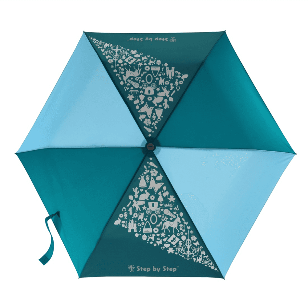Dětský skládací deštník s magickým efektem, Petrol Blue