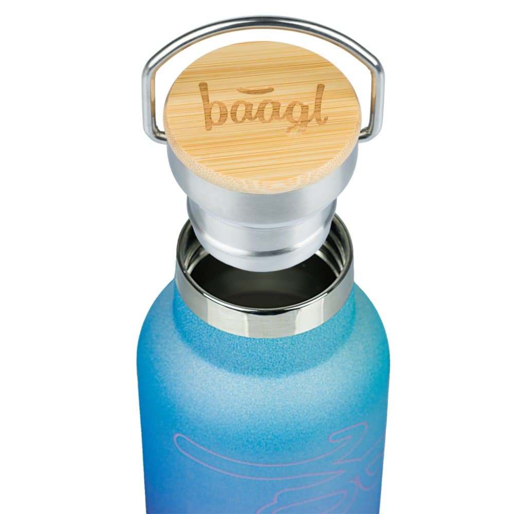 BAAGL Termoláhev s bambusovým víčkem Gradient modro-fialová, 500 ml - náhled 3