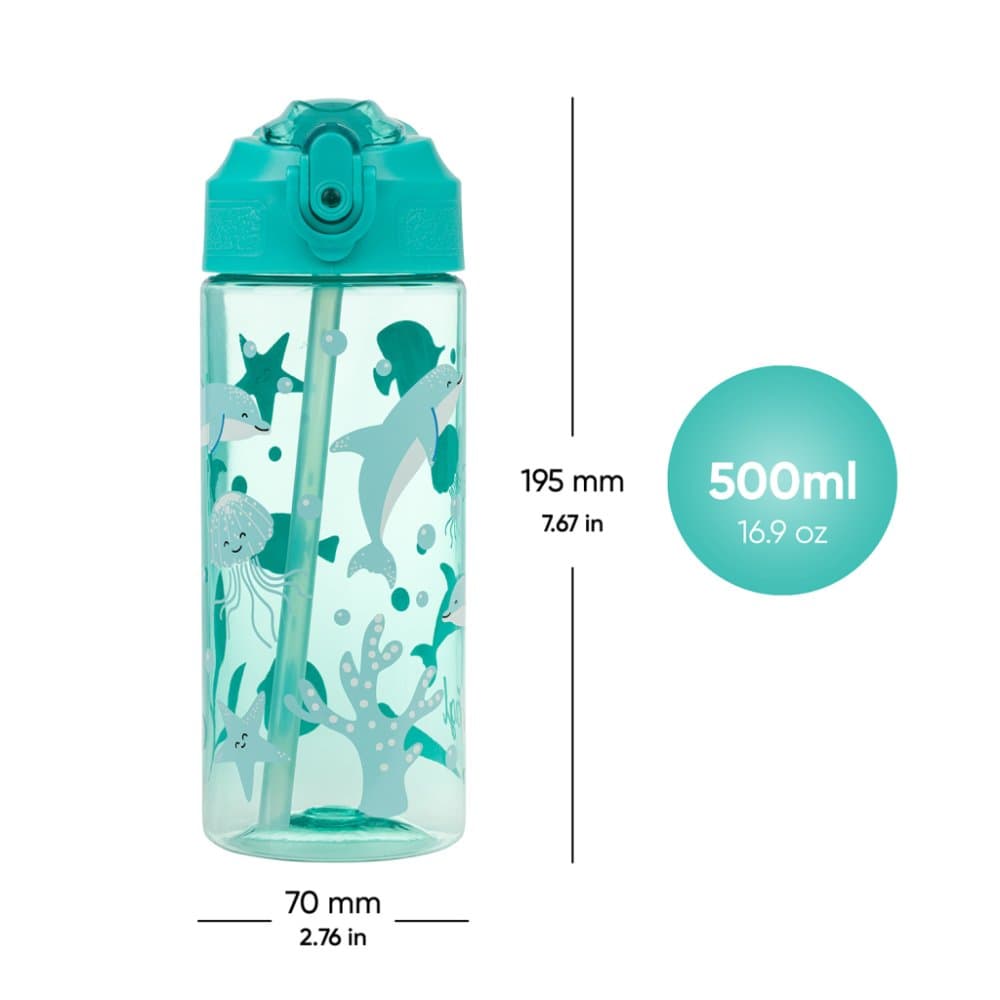 BAAGL Tritanová láhev na pití s brčkem Delfín 500 ml - náhled 5