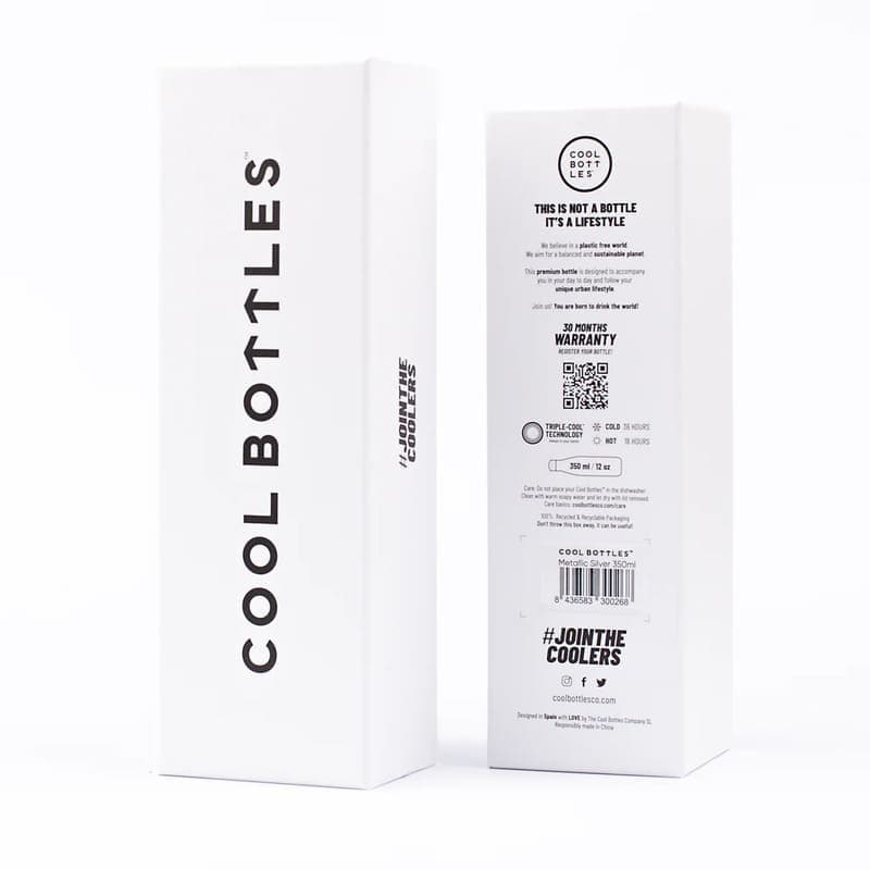 Nerezová termolahev COOL BOTTLES Mono White třívrstvá 350ml NEW - náhled 2