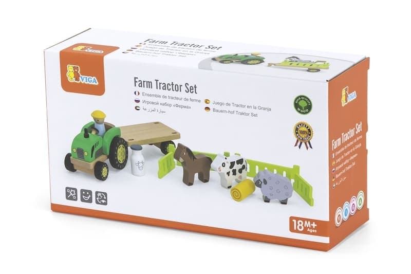 Dřevěný traktor se zvířátky Viga - náhled 2