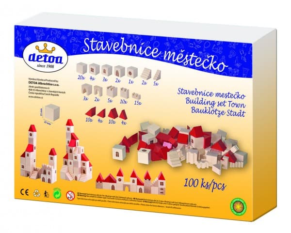 Dřevěné stavebnice Městečko 100 kostek - náhled 4