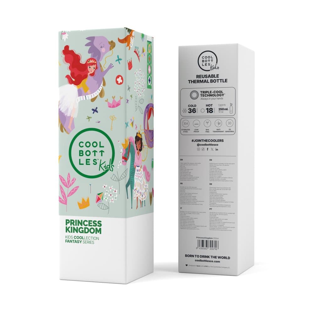 Dětská nerezová termolahev COOL BOTTLES Princess Kingdom třívrstvá 350ml 3D - náhled 4