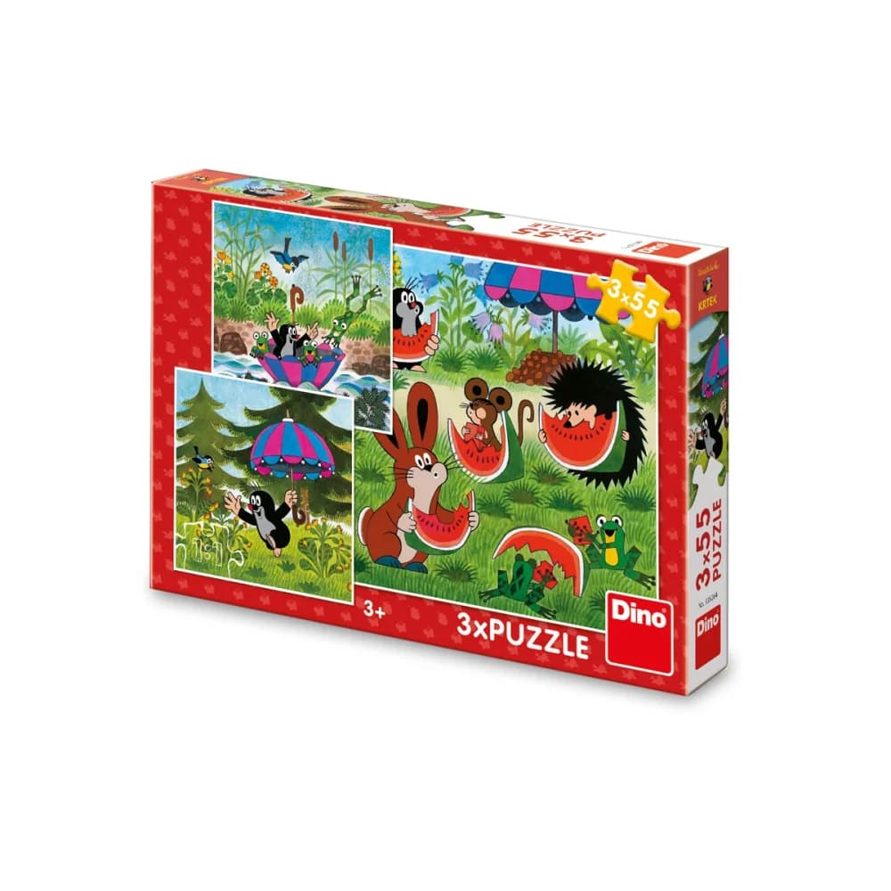 Puzzle Krtek a paraplíčko 3x55 dílků