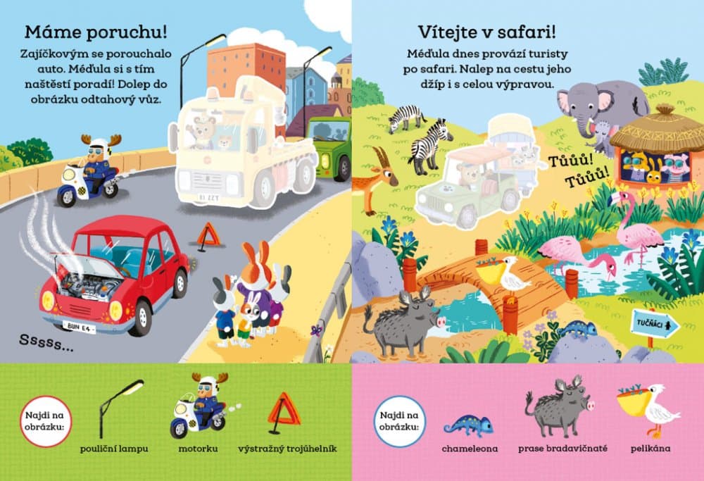 MÉĎULA ŠIKULA: POZNÁVÁME DOPRAVNÍ PROSTŘEDKY – Samolepková knížka - náhled 3