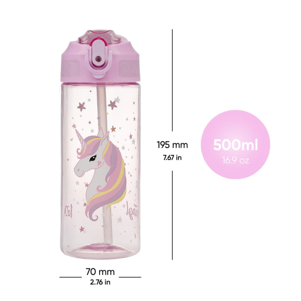 BAAGL Tritanová láhev na pití s brčkem Rainbow Unicorn 500 ml - náhled 5