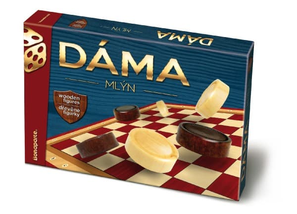 Dáma + mlýn společenská hra s dřevěnými kameny - náhled 1