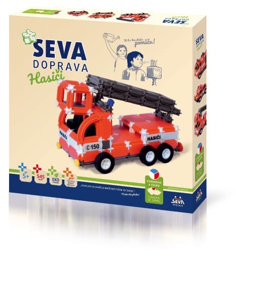 Stavebnice SEVA DOPRAVA Hasiči plast 545 dílků - náhled 2