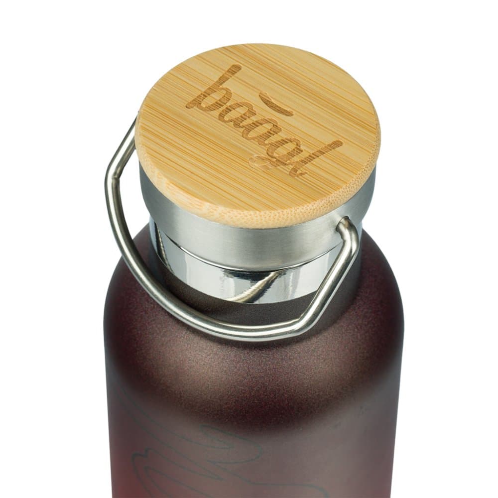 BAAGL Termoláhev s bambusovým víčkem Gradient červeno-černá, 500 ml - náhled 2