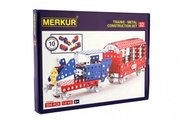 Stavebnice Merkur 032 Železniční modely, 300 dílů, 10 modelů