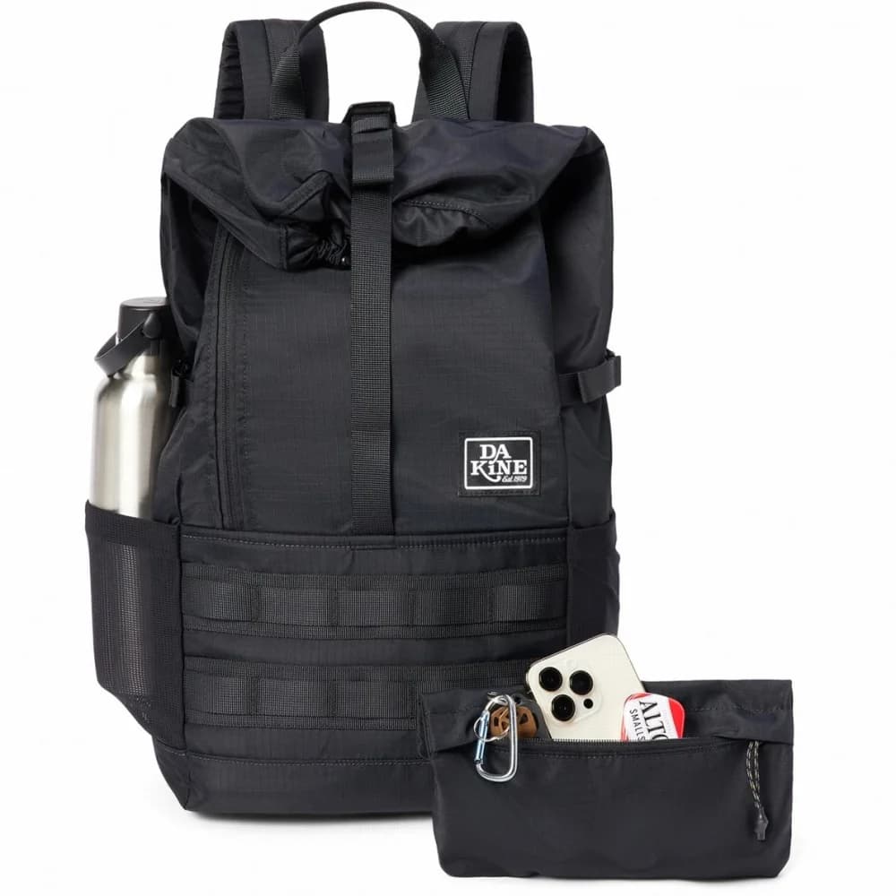 Batoh DAKINE MOTIVE ROLLTOP PACK 25L BLACK BALISTIC - náhled 4