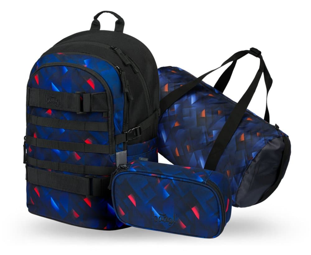 BAAGL SET 3 Skate Indigo: batoh, penál, sportovní taška - náhled 1