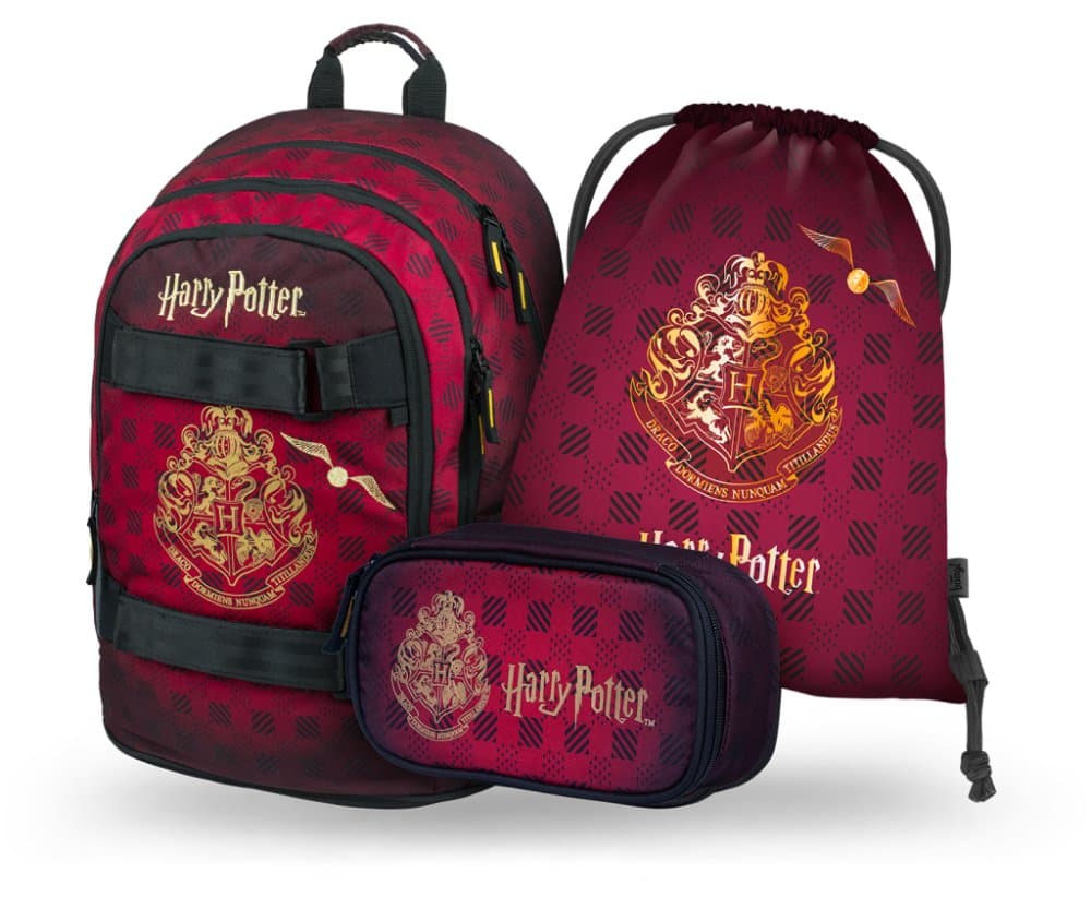 BAAGL SET 3 Skate Harry Potter Bradavice vínový: batoh, penál, sáček - náhled 1