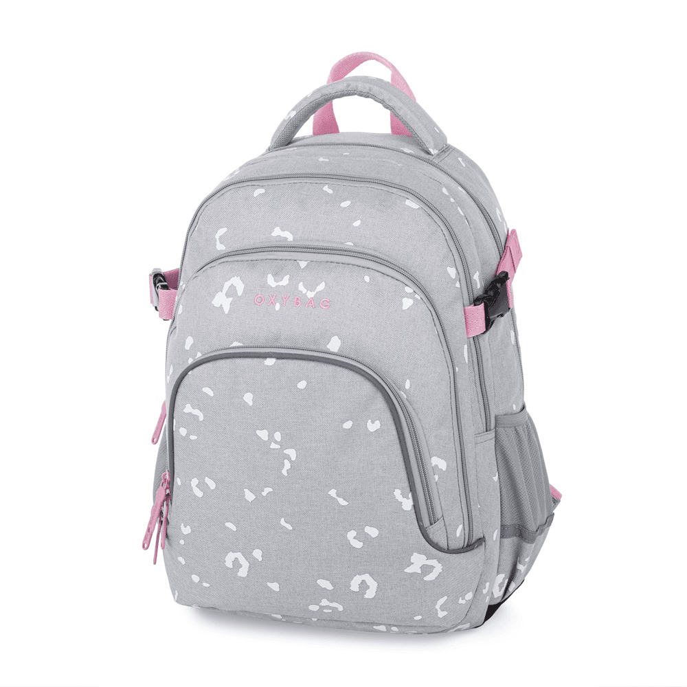 Studentský batoh OXY SCOOLER Grey geometric