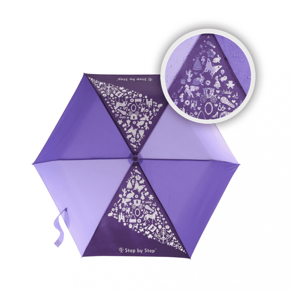 Dětský skládací deštník s magickým efektem, Purple - náhled 2