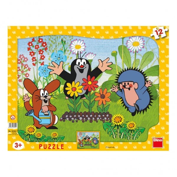 Puzzle Krtek zahradník 12 dílků deskové