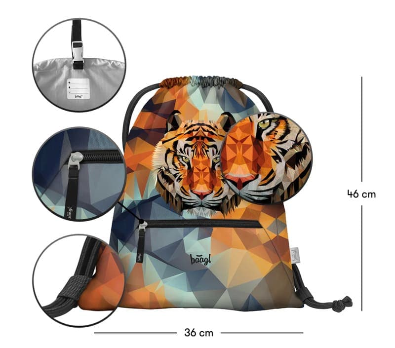 BAAGL Školní sáček Tiger - náhled 3