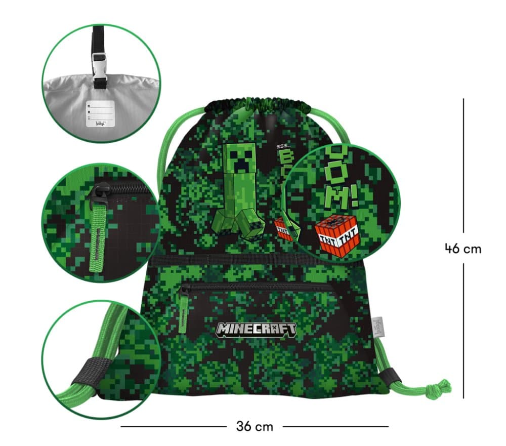 BAAGL Sáček s kapsou Minecraft Boom - náhled 3