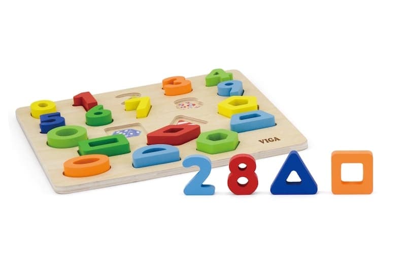 Dřevěná montessori vkládačka -čísla a tvary Viga - náhled 3