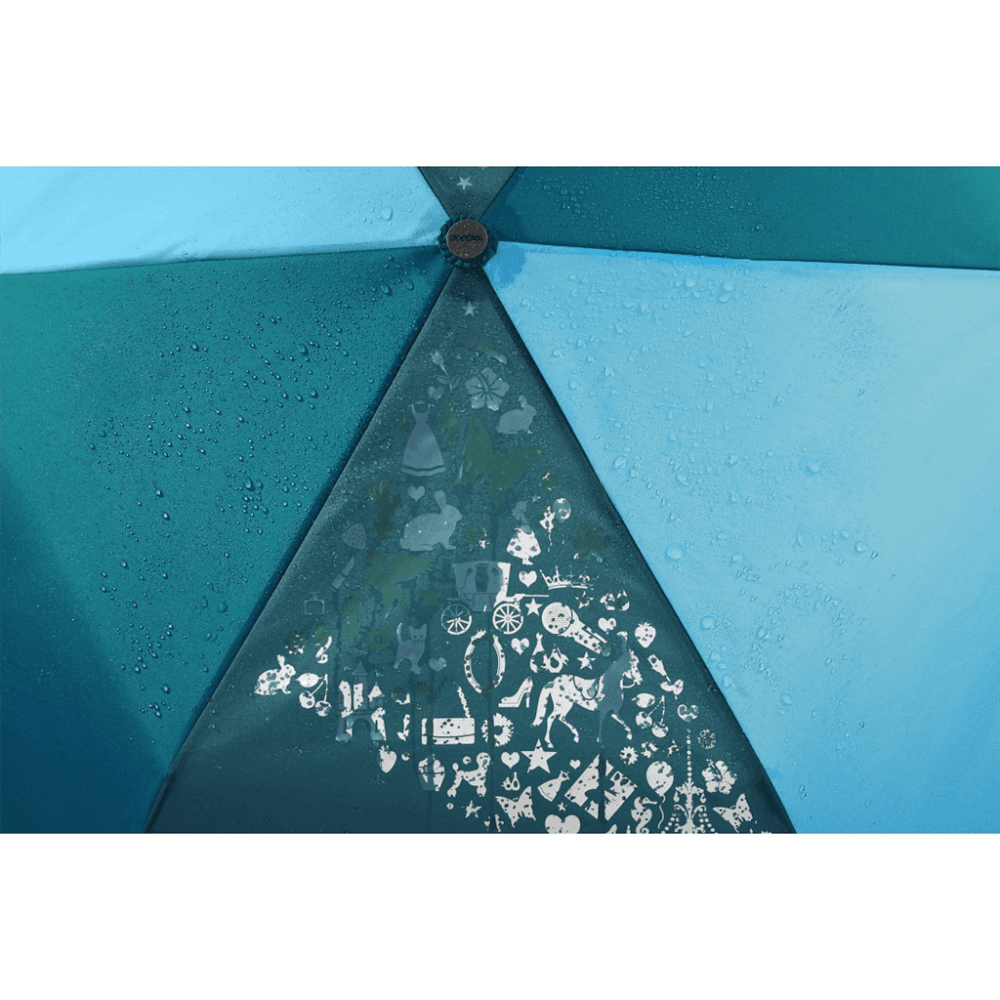 Dětský skládací deštník s magickým efektem, Petrol Blue - náhled 4