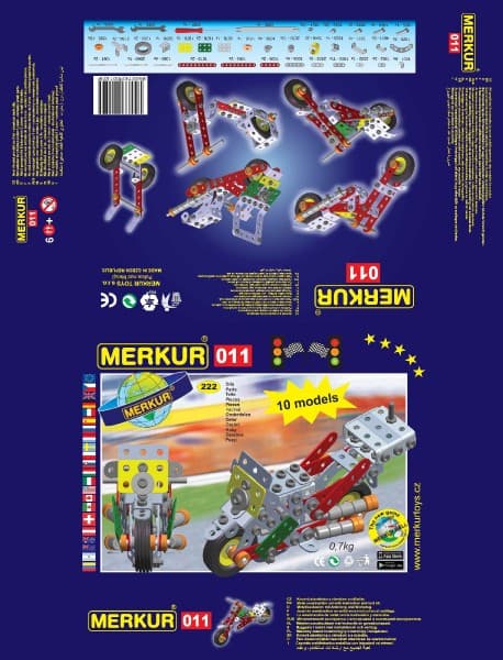 Stavebnice Merkur 011 Motocykl 10 modelů 230 ks - náhled 2