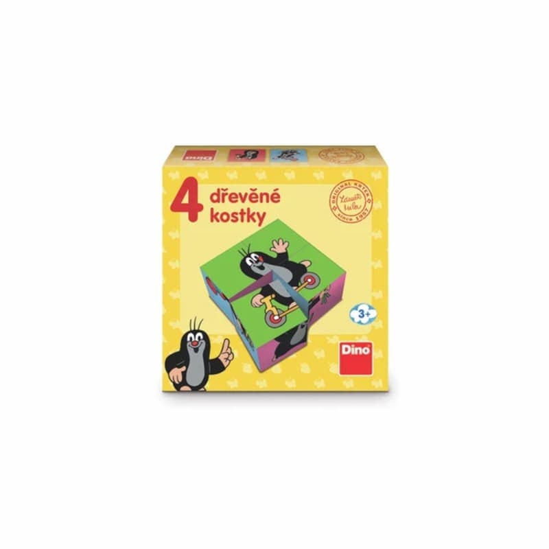 Dřevěné licenční kostky Krteček - 4 kostky - náhled 2