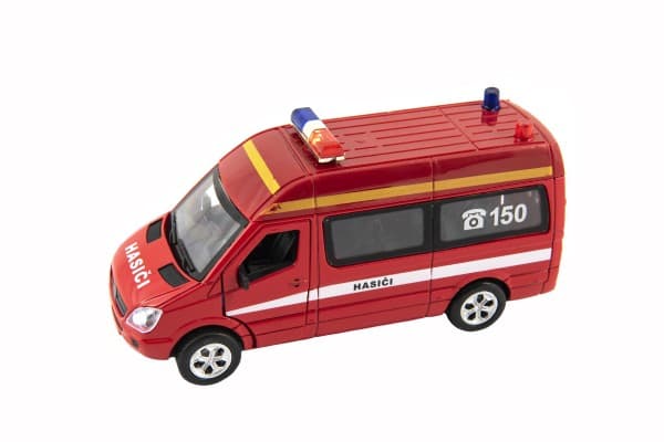 Auto hasiči na baterie se světlem se zvukem na zpětné natažení - náhled 2