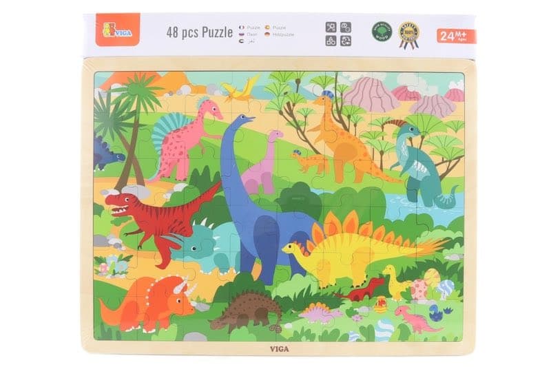 Dřevěné puzzle 48 dílků - dinosauři Viga - náhled 4
