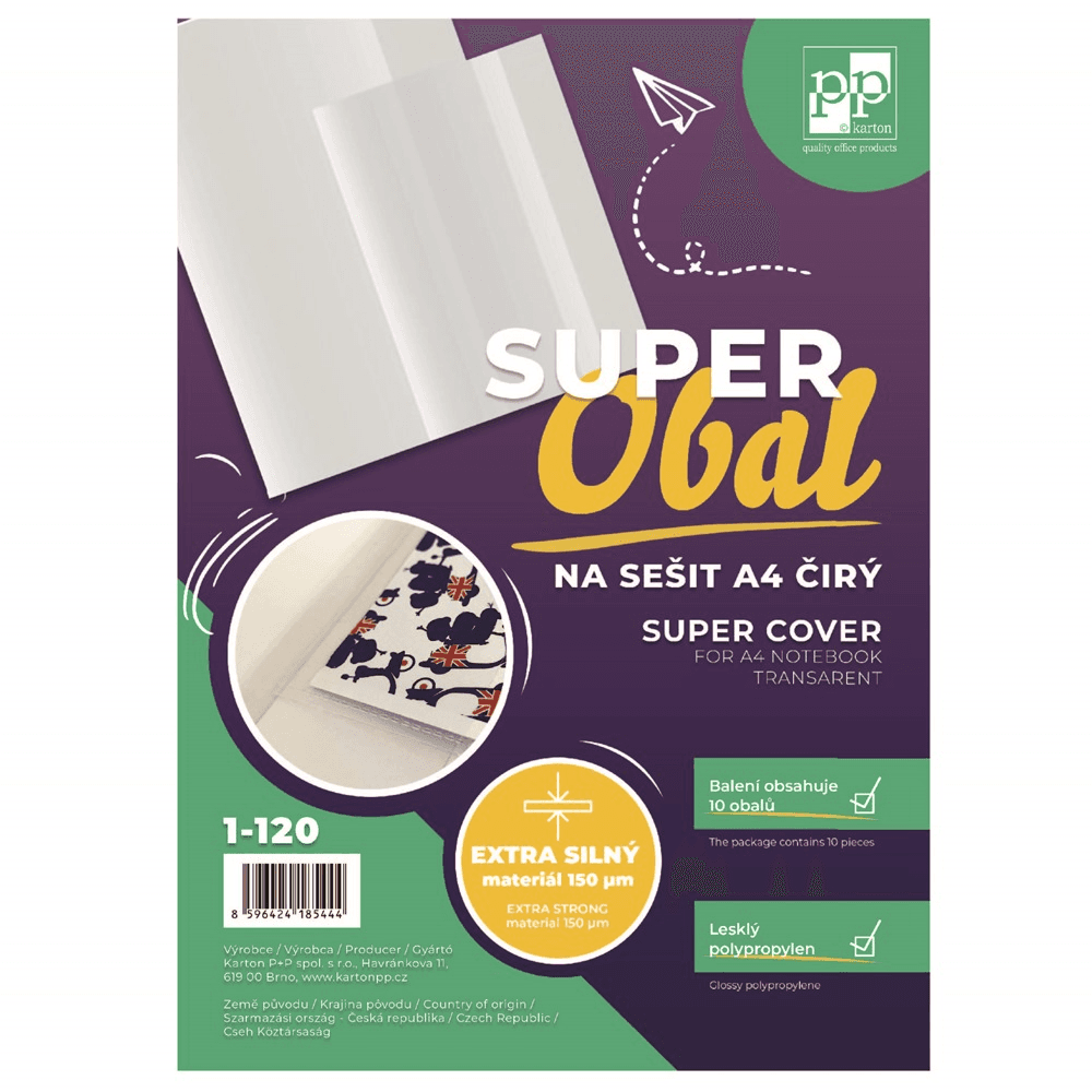 SUPEROBAL na sešit A4 čirý Oxybag bal.10ks 150 mic