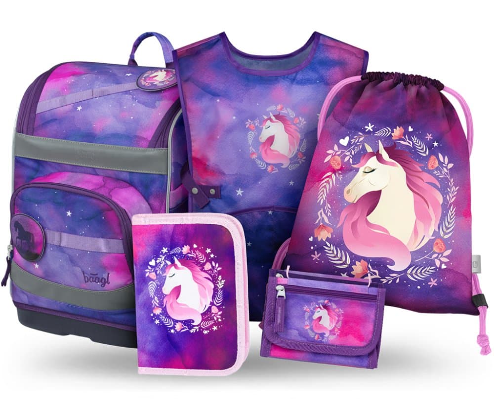 BAAGL SET 5 Zippy Plus Kůň: aktovka, penál, sáček, zástěra, peněženka - náhled 1