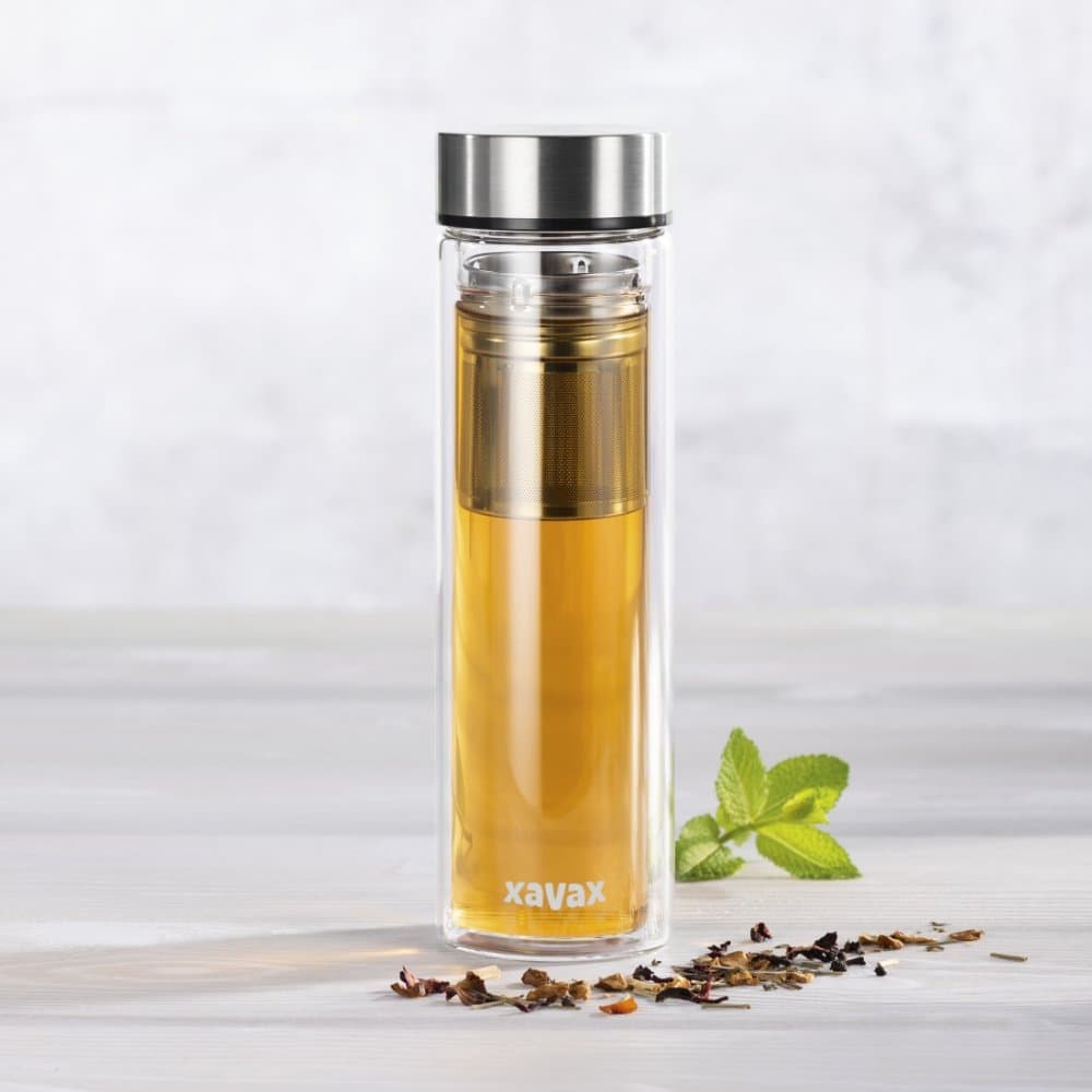 Xavax To Go skleněná lahev 450 ml se sítkem - náhled 4