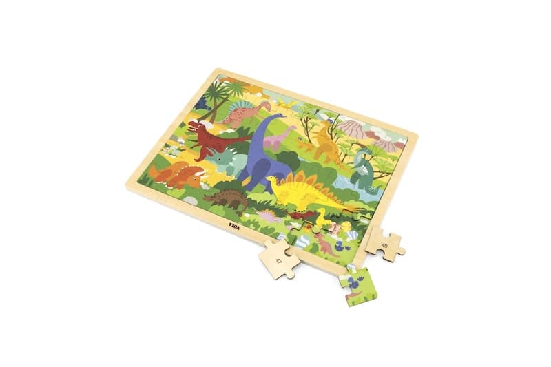 Dřevěné puzzle 48 dílků - dinosauři Viga - náhled 3