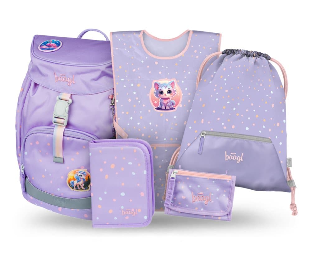 BAAGL SET 5 Airy Mazlíčci: batoh, penál, sáček, zástěra, peněženka - náhled 1