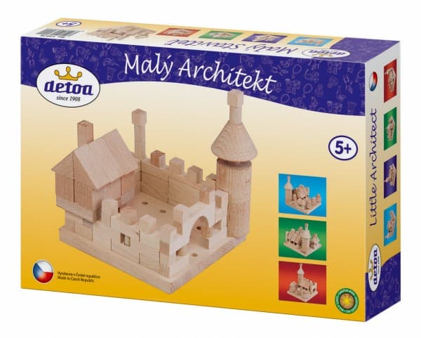 Stavebnice Malý Architekt kostky dřevo 120 ks - náhled 2