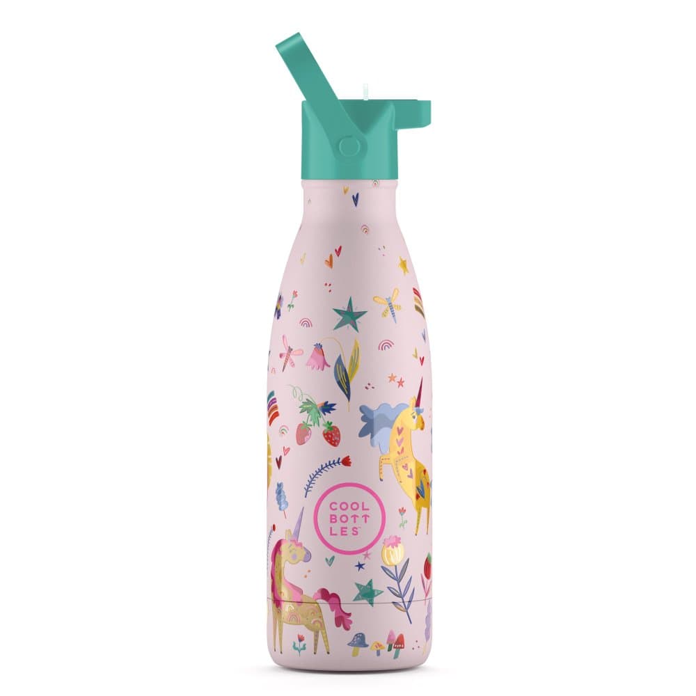 Dětská nerezová termolahev COOL BOTTLES Funny Unicorns třívrstvá 350ml 3D - náhled 1